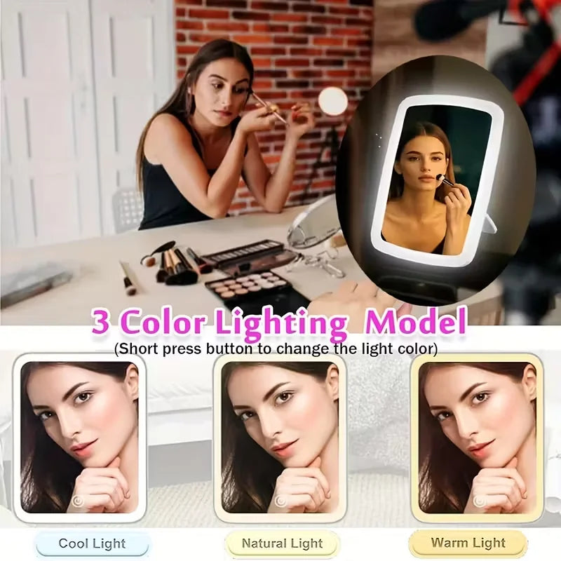 Portable LED compact mirror