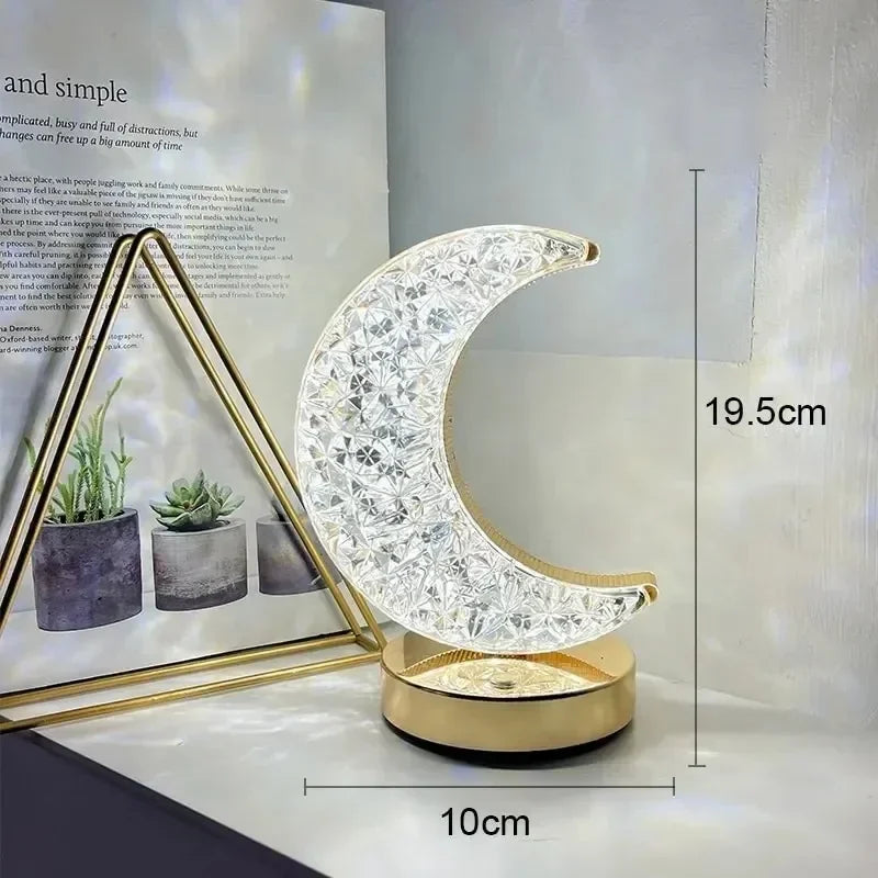Moon crystal touch night light