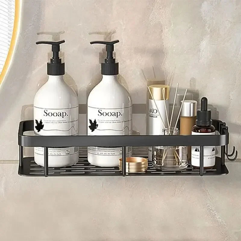 No-drill wall mounted shelf