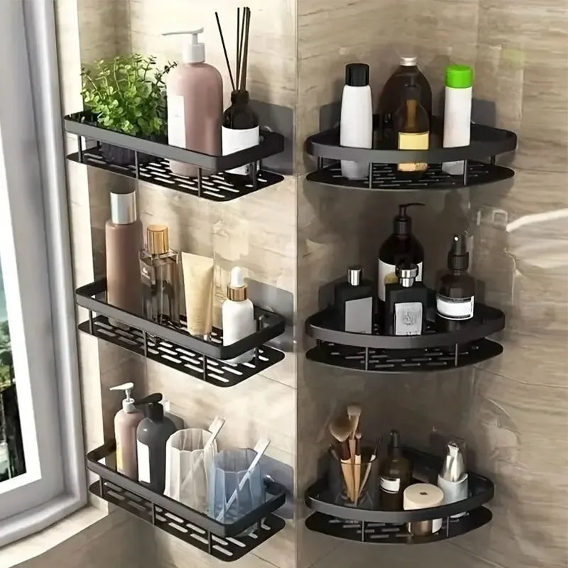 No-drill wall mounted shelf